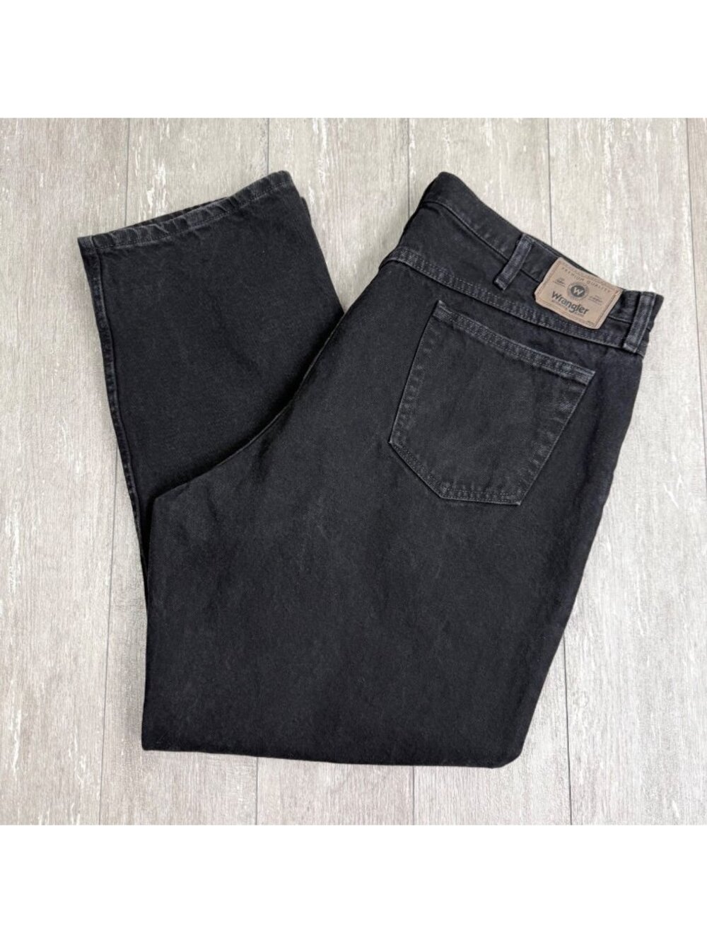 Vintage Wrangler Mens Faded Black Relaxed Fit Jeans Size 44x30